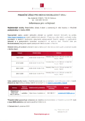 Informace pro veřejnost